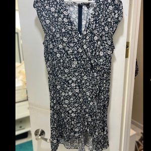 J. Crew floral wrap dress navy size 14